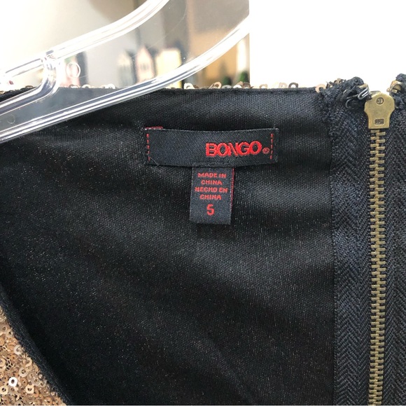 NEW Vintage Y2K Bongo Gold Sequin Long Sleeve Cocktail Semi-Formal Dress - Picture 2 of 4